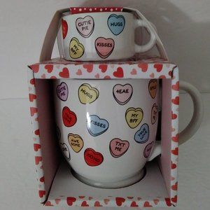 Ceramic Hearts Mugs Gift Set, 2 Pcs.